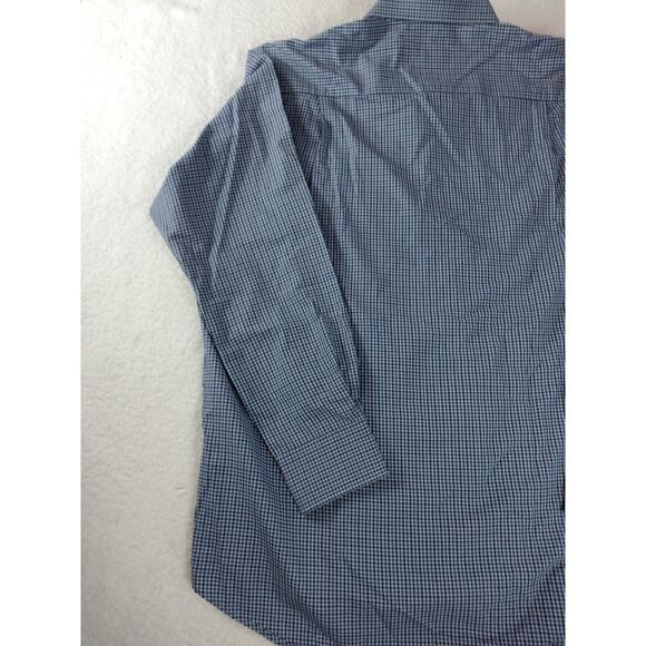 Scott Barber Men's 100% Cotton Blue Plaid Button Down Shirt Size Large‎ - Picture 9 of 10